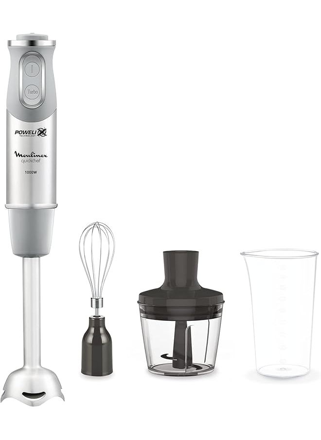 مولينكس خلاط يدوي Quickchef Lite Hand Stick بقوة 1000 وات و20 سرعة وسعة 500 مل وكوب مفرمة من الفولاذ المقاوم للصدأ مع ضمان لمدة عامين Dd656D27  - Image 1