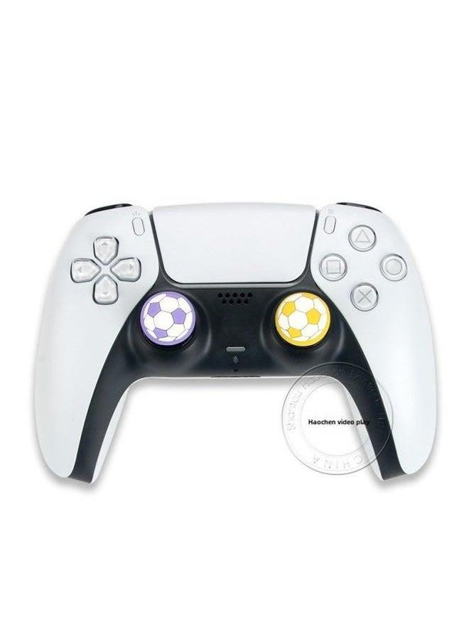 Generic - PS5PS4 Football Theme Rocker Cap Silicone XBOX ONE 360 Mushroom Head Button Soft Rubber Cap-Product Color:Black Background Blue - Image 1