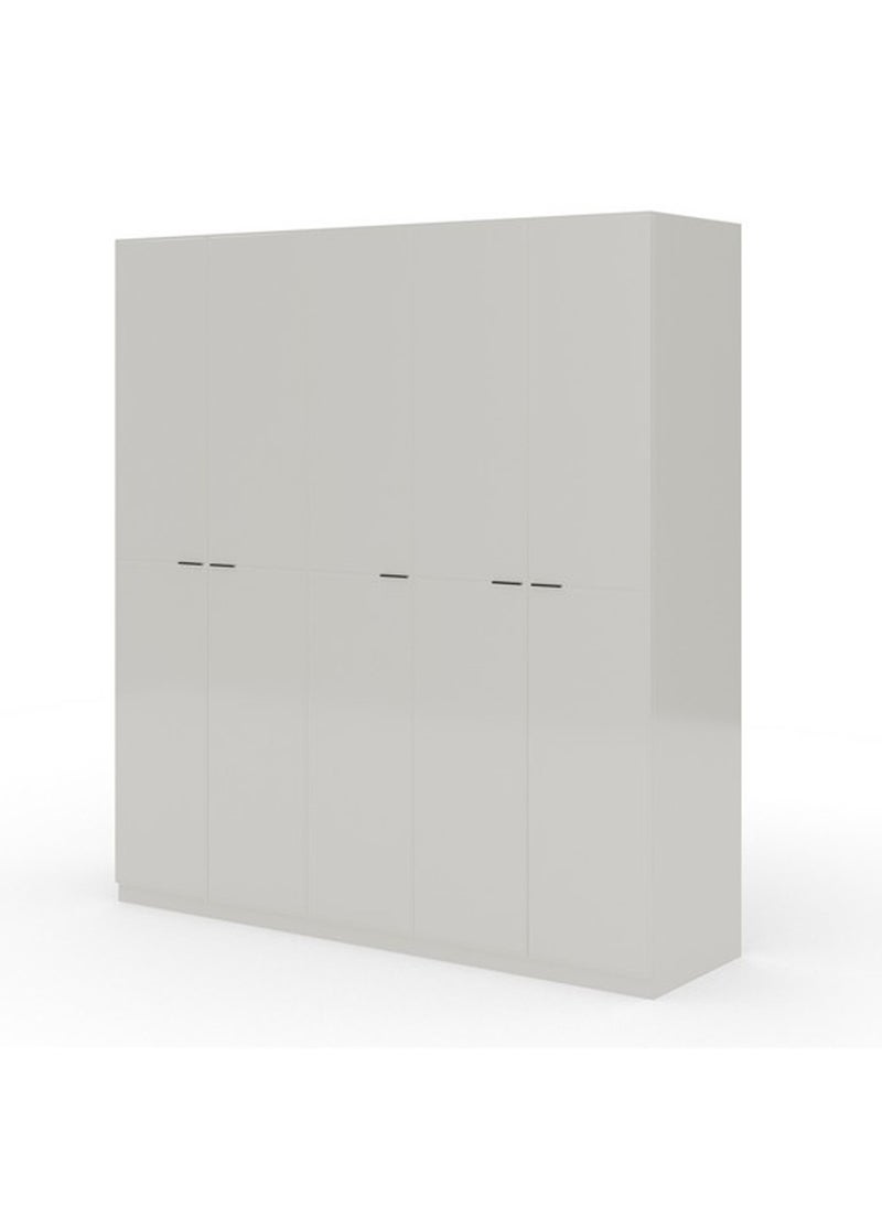 ROYALOAK Oliver 5 Door Wardrobe | MDF Construction | Elegant High-Gloss Finish | Modern Design | Durable & Long-lasting | Freestanding Design | Cupboard  - Image 1
