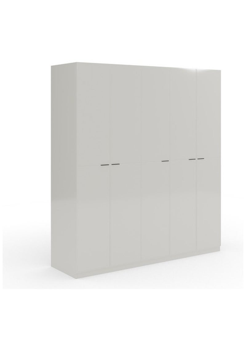 ROYALOAK Oliver 5 Door Wardrobe | MDF Construction | Elegant High-Gloss Finish | Modern Design | Durable & Long-lasting | Freestanding Design | Cupboard  - Image 2