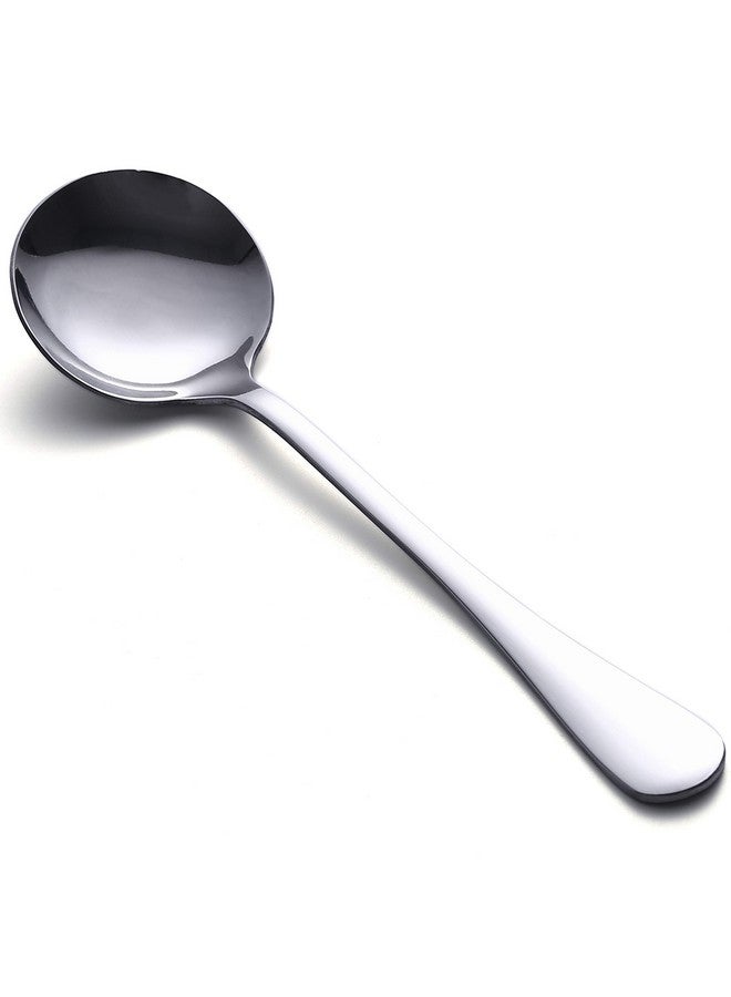 HAPPY KIT ملاعق حساء، مجموعة 8 قطع من ملاعق الفولاذ المقاوم للصدأ الثقيلة الوزن - Image 1