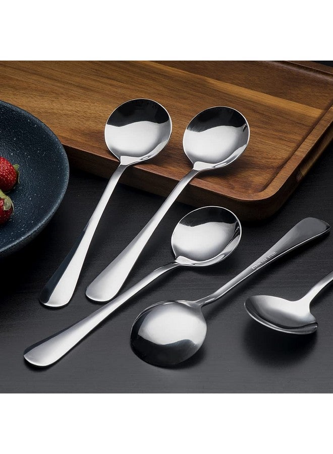 HAPPY KIT ملاعق حساء، مجموعة 8 قطع من ملاعق الفولاذ المقاوم للصدأ الثقيلة الوزن - Image 3