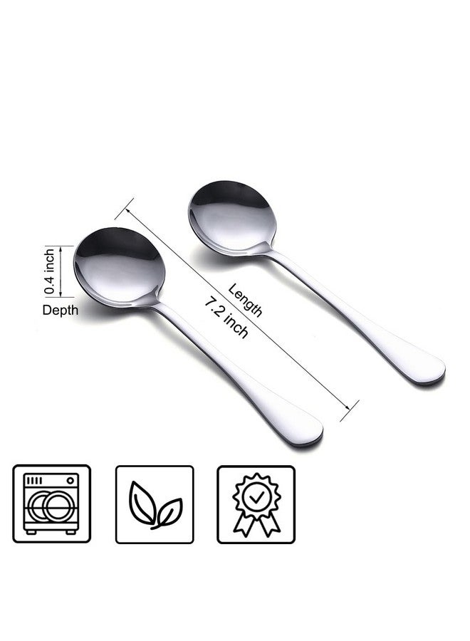 HAPPY KIT ملاعق حساء، مجموعة 8 قطع من ملاعق الفولاذ المقاوم للصدأ الثقيلة الوزن - Image 2