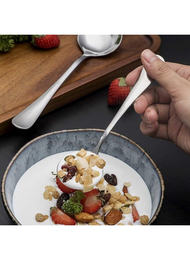 HAPPY KIT ملاعق حساء، مجموعة 8 قطع من ملاعق الفولاذ المقاوم للصدأ الثقيلة الوزن - Image 5