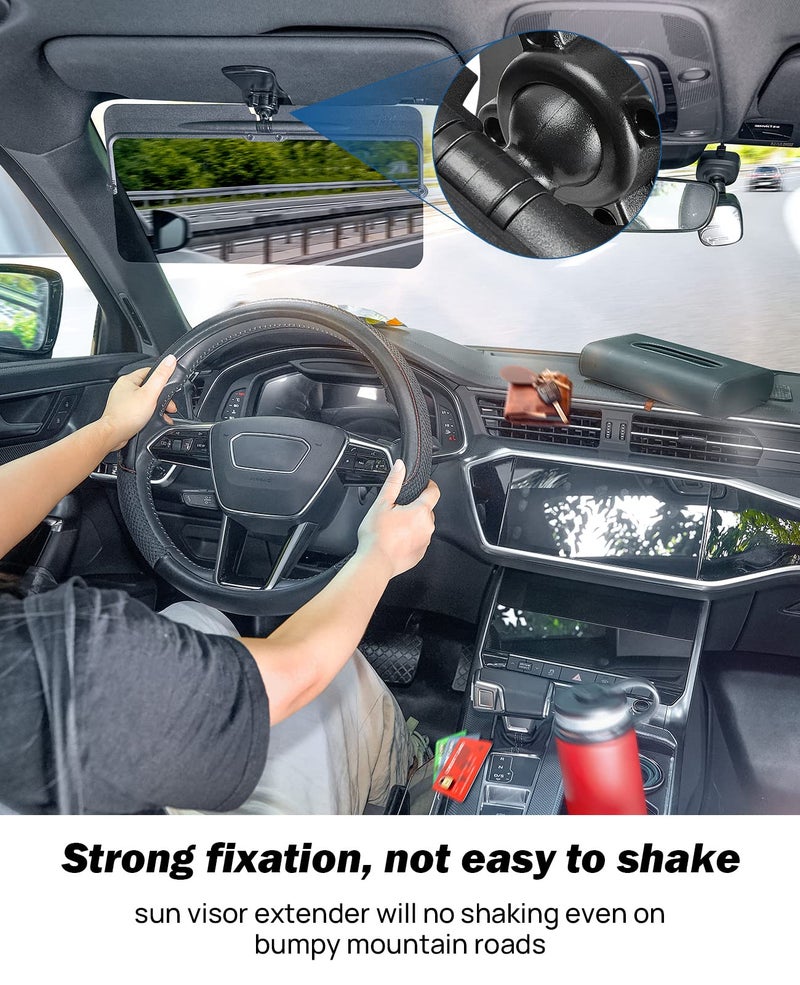 JOYTUTUS Sun Visor Extender for Car, Universal Anti-Glare Polarized Sun Visor Easy to Install, UV400 Visor Extension Protect from Glare/UV Ray/Stray Light, Safe Driving for Car - Image 5