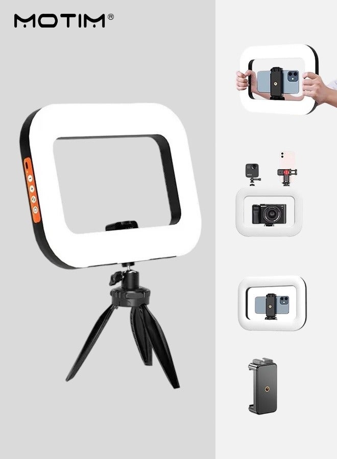 موتيم حامل ثلاثي القوائم لإضاءة الفيديو للهواتف الذكية والكاميرات وإضاءة التصوير المحمولة باليد، ألوان كاملة 360 قابلة للتعديل ثنائية اللون من 2500K إلى 8500K، CRI أكثر من 95 إضاءة استوديو، حامل ثلاثي بارد مع مسامير 1/4 بوصة، للبث المباشر على TikTok، مدونات الفيديو على YouTube، تصوير المكياج - Image 1
