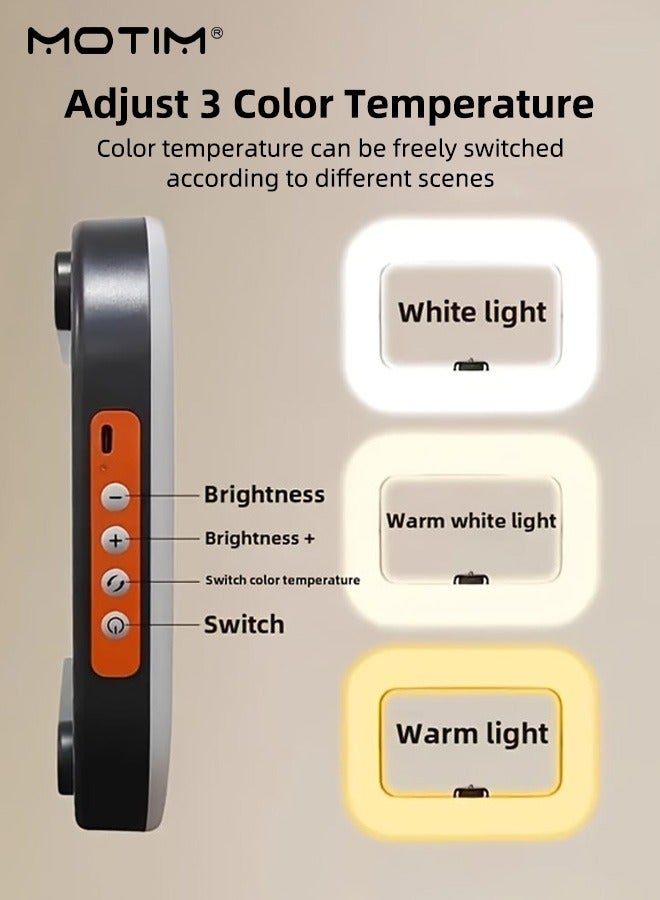 موتيم حامل ثلاثي القوائم لإضاءة الفيديو للهواتف الذكية والكاميرات وإضاءة التصوير المحمولة باليد، ألوان كاملة 360 قابلة للتعديل ثنائية اللون من 2500K إلى 8500K، CRI أكثر من 95 إضاءة استوديو، حامل ثلاثي بارد مع مسامير 1/4 بوصة، للبث المباشر على TikTok، مدونات الفيديو على YouTube، تصوير المكياج - Image 3