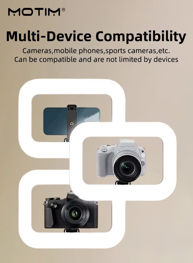 موتيم حامل ثلاثي القوائم لإضاءة الفيديو للهواتف الذكية والكاميرات وإضاءة التصوير المحمولة باليد، ألوان كاملة 360 قابلة للتعديل ثنائية اللون من 2500K إلى 8500K، CRI أكثر من 95 إضاءة استوديو، حامل ثلاثي بارد مع مسامير 1/4 بوصة، للبث المباشر على TikTok، مدونات الفيديو على YouTube، تصوير المكياج - Image 4