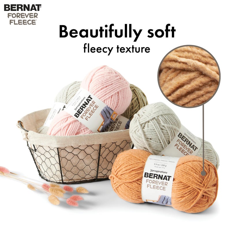 Bernat Forever Fleece Dark Eucalyptus Yarn - 2 Pack of 280g/9.9oz - Polyester - 6 Super Bulky - 194 Yards - Knitting/Crochet - Image 3