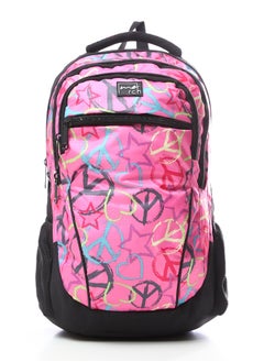 Black, Baby Blue, Pink & Yellow Front Pocket Backpack