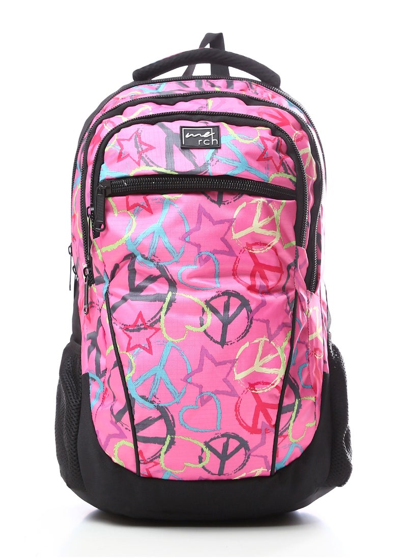 MERCH - Black, Baby Blue, Pink & Yellow Front Pocket Backpack - Image 1