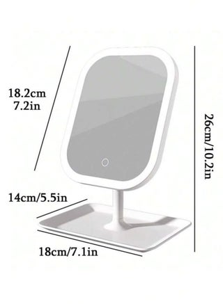 LED Makeup Mirror, Cosmetic Mirror with Light, 3 Lighting Modes, Touch Control, Portable and Foldable Stand, Lighted Makeup Mirror for Travel, Beauty and Vanity Mirror with Light, 14500/320mAh Rechargeable Battery, Portable LED Makeup Mirror - view 2