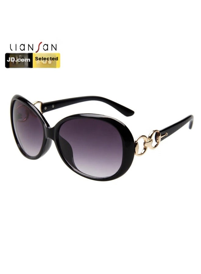 Fall In Love With Sungl, Uv Protection, Large Frame, Face-slimming, Fashionable Women's Gl, Driving Gl, 13038 Stylish Black - Image 1