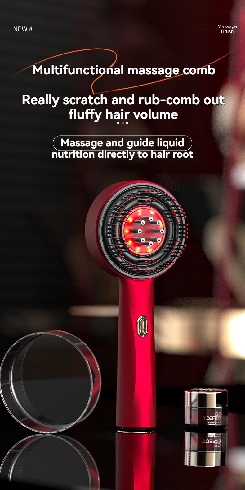 Electric Massage Comb Household Scalp Liquid Guide Comb Red Light Anti-Stripping Hair Care and Hair Care Multifunctional Massage Comb - Image 3