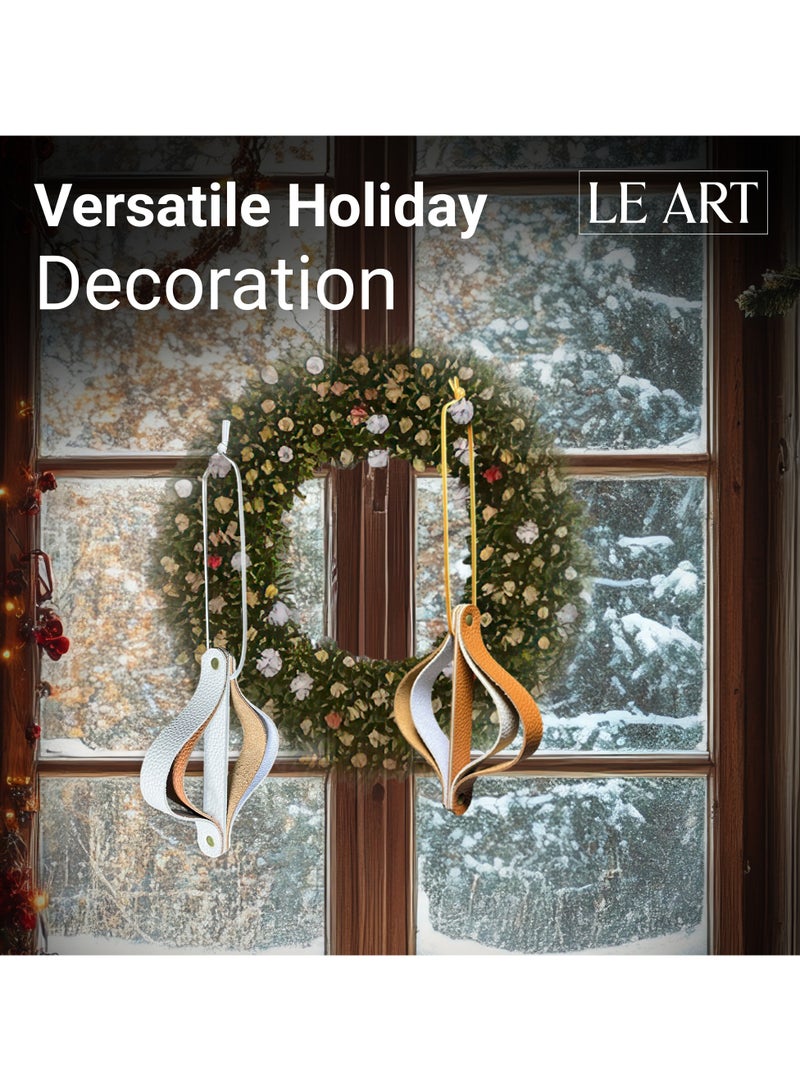 LEART Leather Christmas Ornaments Set – Elegant and Durable Leather Decorations for Christmas Tree (Set of 4) - Image 5