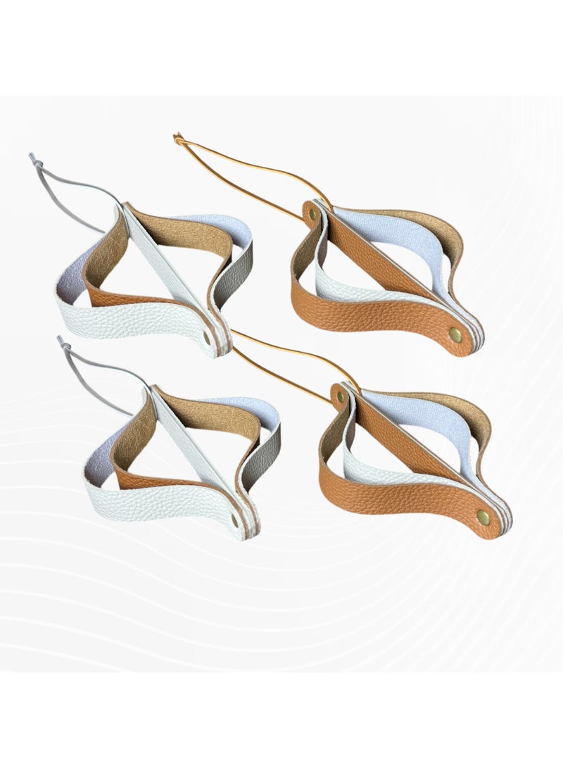 LEART Leather Christmas Ornaments Set – Elegant and Durable Leather Decorations for Christmas Tree (Set of 4) - Image 1