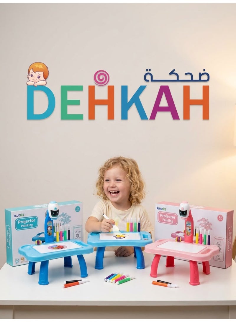 ضحكة  طاولة جهاز عرض للرسم، لعبة جهاز عرض تتبع ورسم، جهاز عرض فني مع ضوء وموسيقى، لوحة رسم تعليمية للاطفال الاولاد والبنات من سن 3 سنوات فما فوق - Image 2