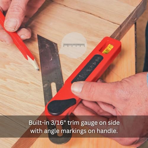 Kapro - 301 T-Bevel - Stainless Steel Blade - Features Vial, Trim Gauge, 15°, 30°, 45°, 60° & 75° Angle Markings, and Dual Directional Printed Scale - 7” - Image 3