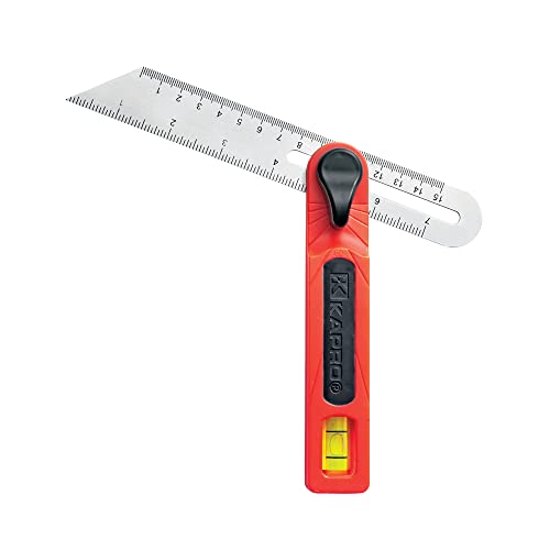 Kapro - 301 T-Bevel - Stainless Steel Blade - Features Vial, Trim Gauge, 15°, 30°, 45°, 60° & 75° Angle Markings, and Dual Directional Printed Scale - 7” - Image 1