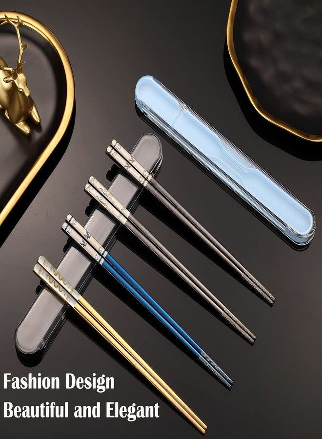 ITXIYC Portable Chopsticks with Pull Design Case, Reusable Metal Stainless Steel Chopstick with Titanium Plated for School, Home, Office, Outdoor, Bento Box Use, Dishwasher Safe (Black Phoenix) - Image 4
