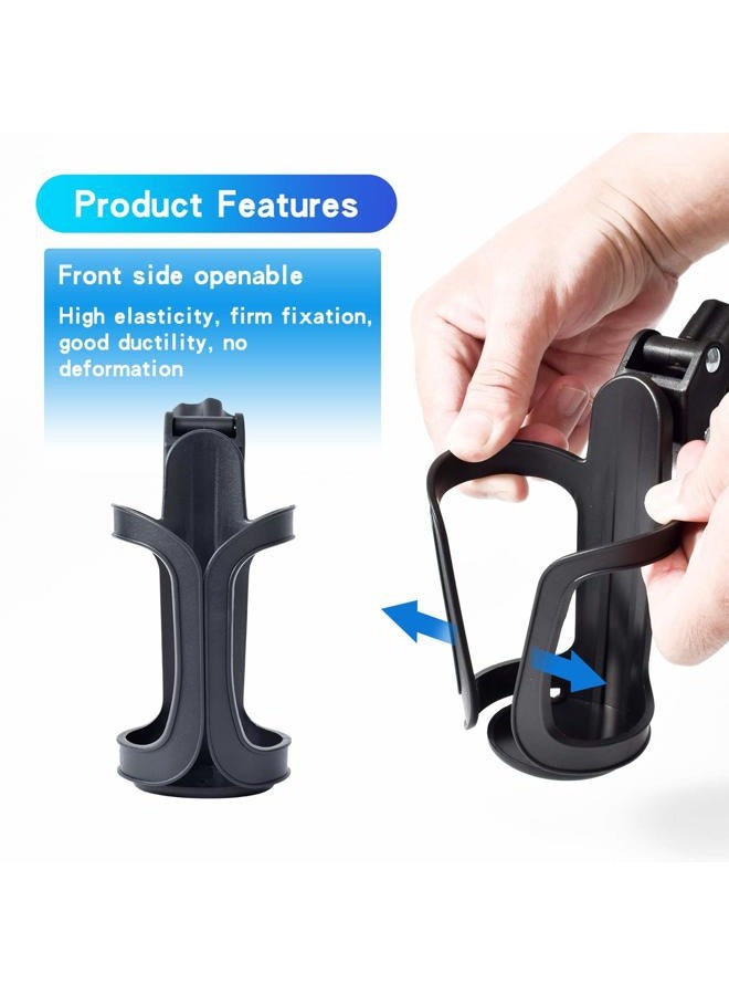 Eucredy Universal Stroller Cup Holder, Upgrade Cup Holder for Walker, Attachable Bike Water Bottle Holder, Drink Holder Attachment for Wheelchair, Motorcycle, Scooter, Bicycle, Rolling Walker, Trolley - Image 3