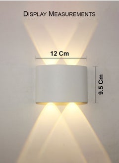MODI 4*2W Modern LED Warm White Wall Light , IP65 Waterproof, 770lm, Up & Down Lighting - White  - Image 2