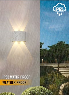 MODI 4*2W Modern LED Warm White Wall Light , IP65 Waterproof, 770lm, Up & Down Lighting - White  - Image 5