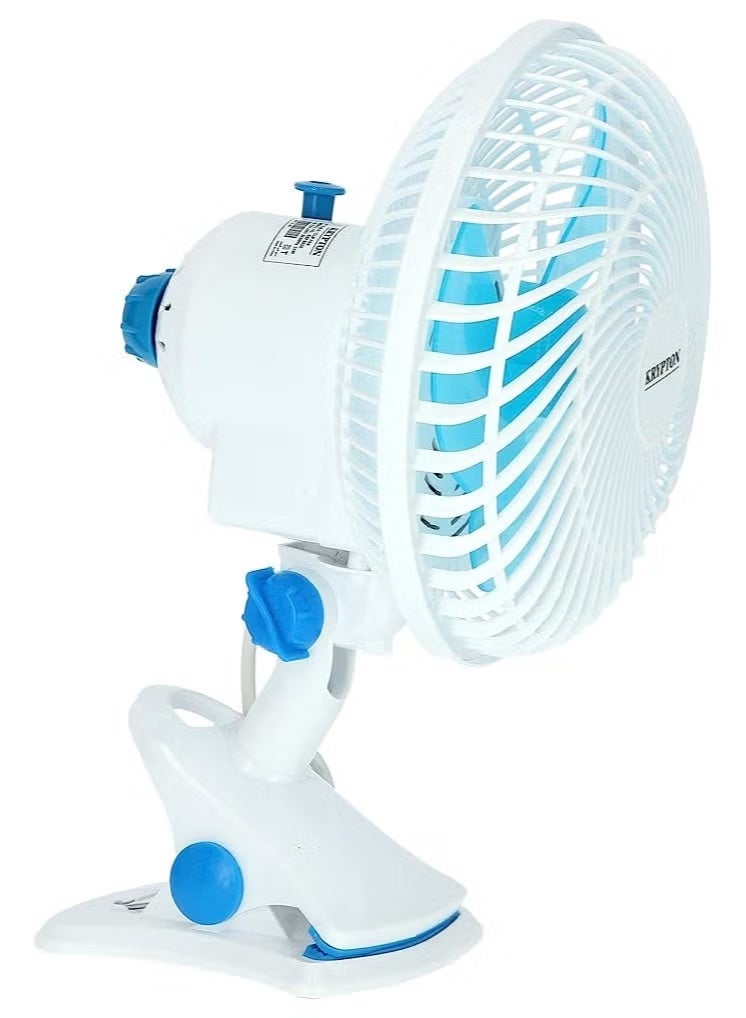 GENNEXT Table Fan 2 Speed Settings With Oscillating/Rotating And Static Feature White/Blue - Image 1