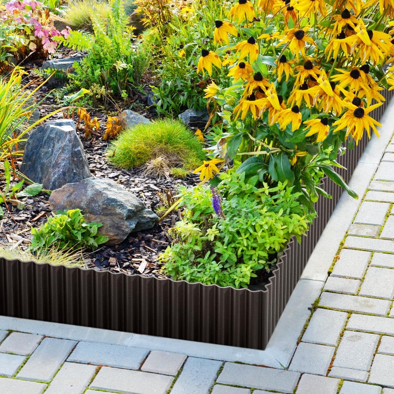 LAVEVE Corrugated Metal Garden Edging 6" x 40Ft, Landscape Edging Border for Lawn, Flower Bed, Garden Fence, Paver Edging (Black) - Image 2