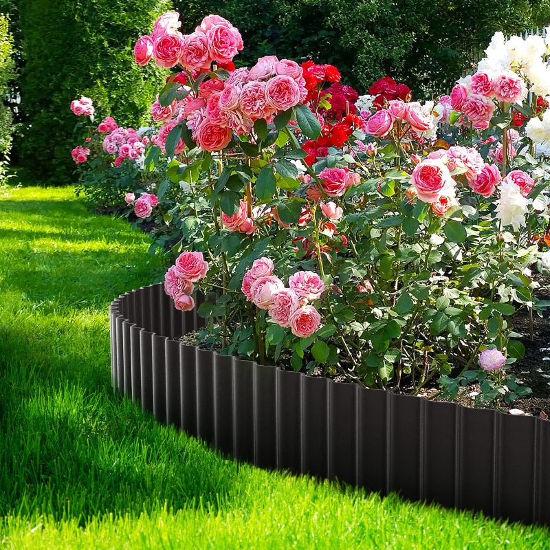 LAVEVE Corrugated Metal Garden Edging 6" x 40Ft, Landscape Edging Border for Lawn, Flower Bed, Garden Fence, Paver Edging (Black) - Image 5