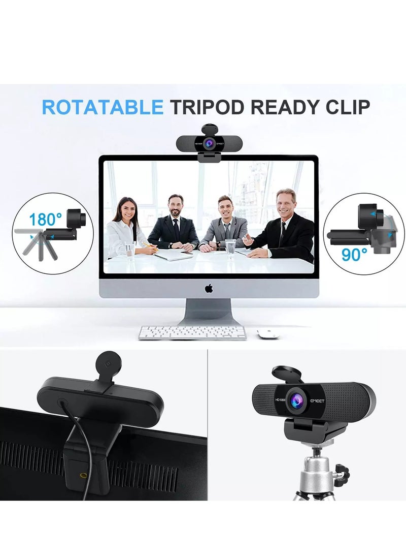 eMeet C960 1080P Webcam with 2 Noise Reduction Microphone, 90°FOV, with Privacy Cover  - Image 5