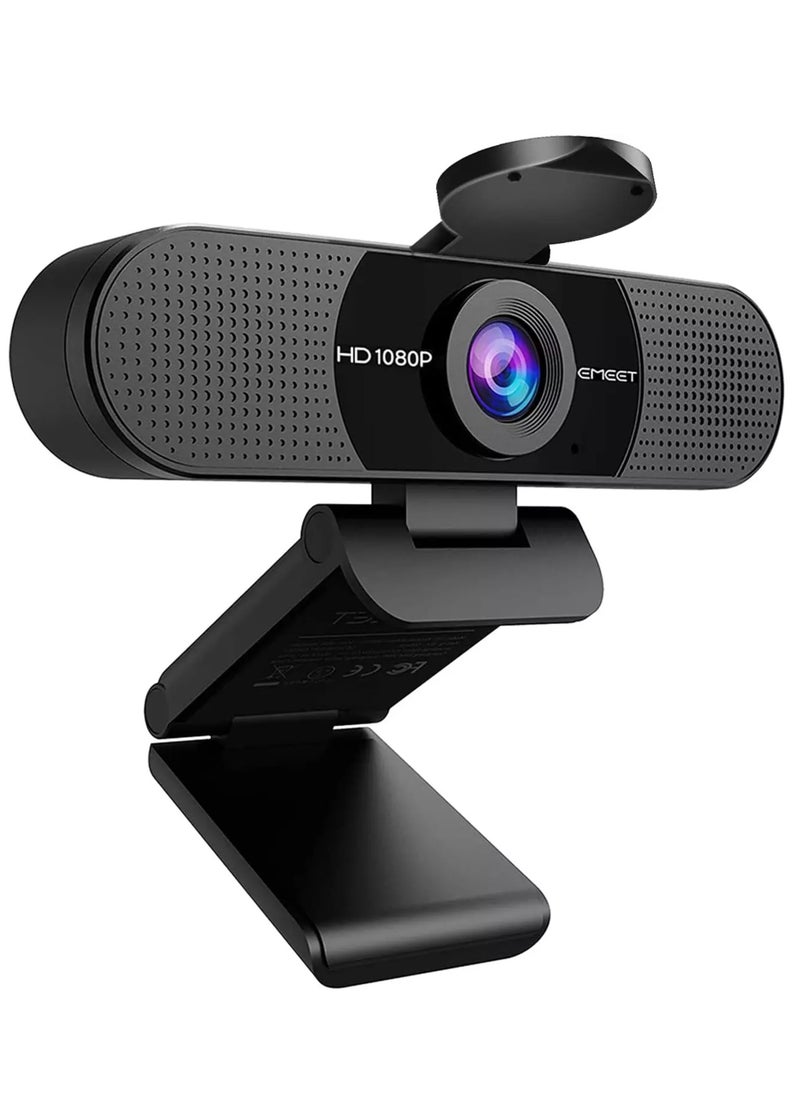 eMeet C960 1080P Webcam with 2 Noise Reduction Microphone, 90°FOV, with Privacy Cover  - Image 1