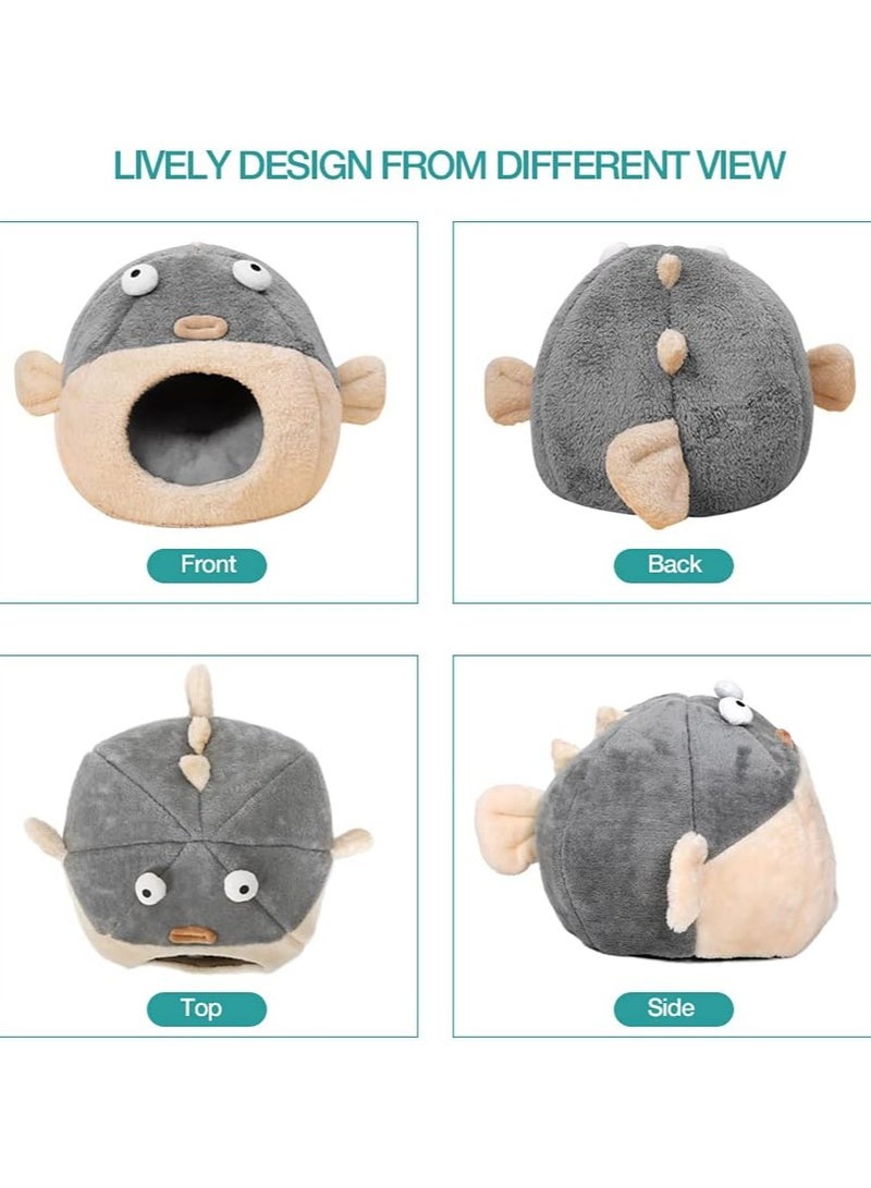 general Indoor Cat Bed - The cat bed cave is equipped with removable and washable padded pillows, soft luxury high-quality cotton non-deformable pet bed, lively puffer fish cat house design - Image 5