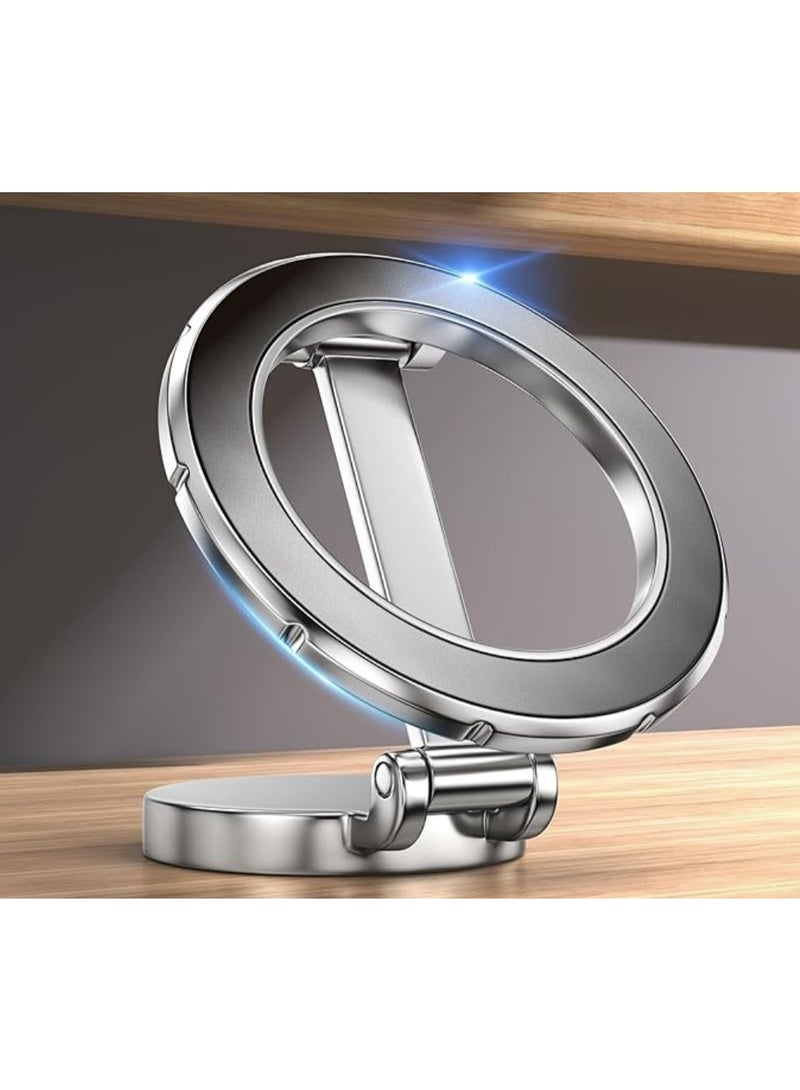 Magnetic Phone Holder for Car Dashboard, 360°+180° Rotation, Silver, Metal Ring Stand, Magnetic Phone Holder for Car,iPhone Car Holder Dash Phone Mount | WIDGETS MATRIX - Image 1