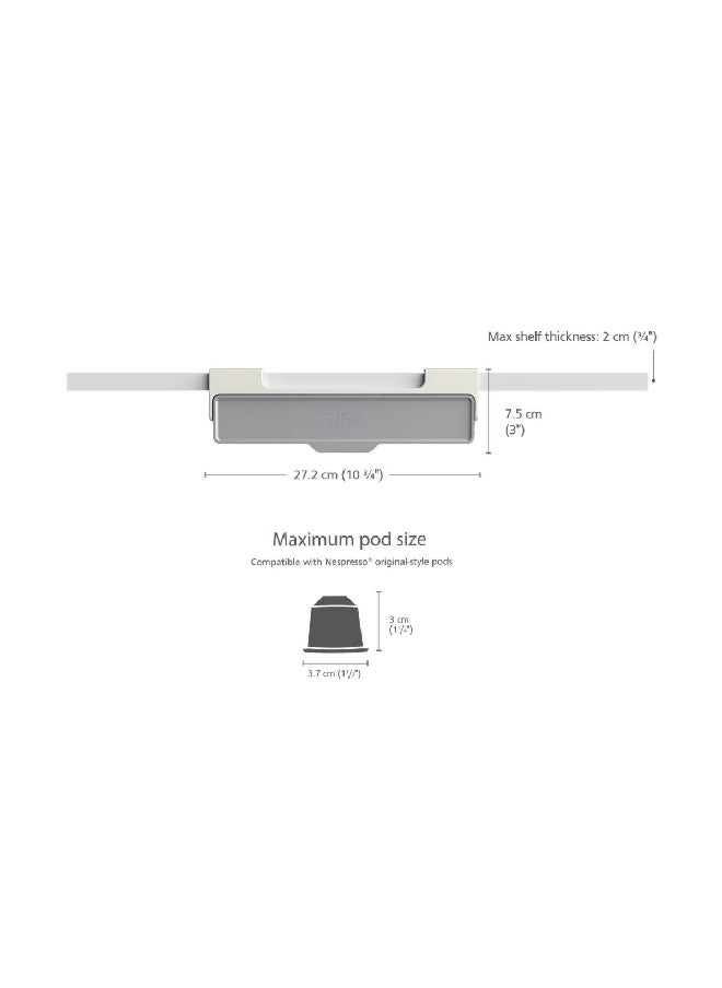 Joseph Joseph CupboardStore Under-Shelf Modern Design Plastic Coffee Pod Drawer Grey 3 x 10.25 x 7.25 Inch 851667  - Image 3