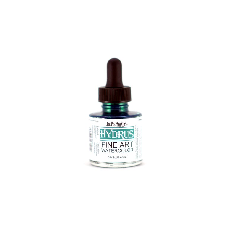 Dr Ph Martins Hydrus Fine Art Watercolor 35H Watercolor Bottle 10 oz Blue Aqua 1 Bottle