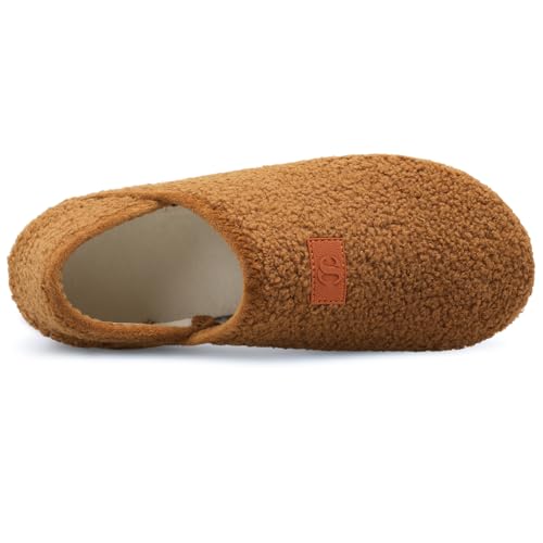 Scurtain Unisex Adults Rubber Sole Slippers House Slippers For Women Brown Size 6-7 W - Image 4