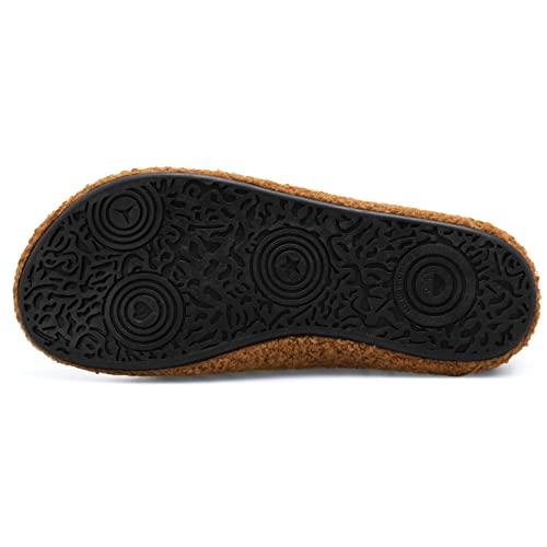 Scurtain Unisex Adults Rubber Sole Slippers House Slippers For Women Brown Size 6-7 W - Image 5