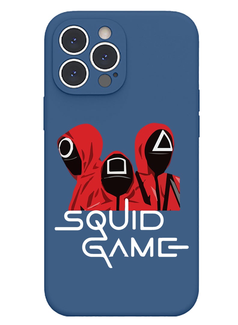 Theodor Protective Slim Fit Case Liquid Silicone Cover with Full Body Protection Anti-Scratch Shockproof Case For iPhone 14 Pro Max Blue  - Squid - Image 1