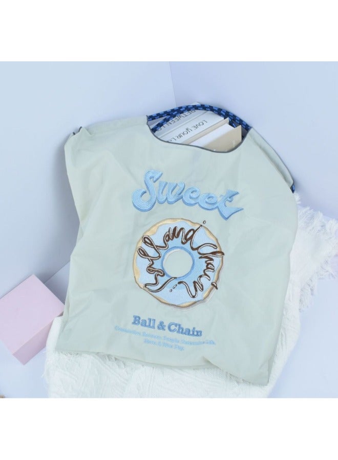 Fashionable Summer Japanese Style Ball Chain Embroidery Large Capacity Women's Shoulder Bag Trendy Crossbody Bag For Motorcycle-Color:Brown Cat Nana-Size:Medium  - Image 2