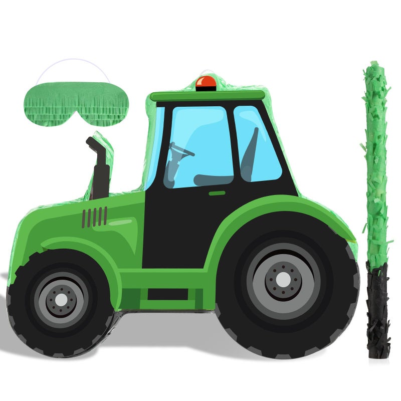 Aoriher Construction Tractor Piata with Blindfold and Bat Dump Truck Excavator Piata for Birthday Party Supplies Construction Theme Party Decor - Image 3