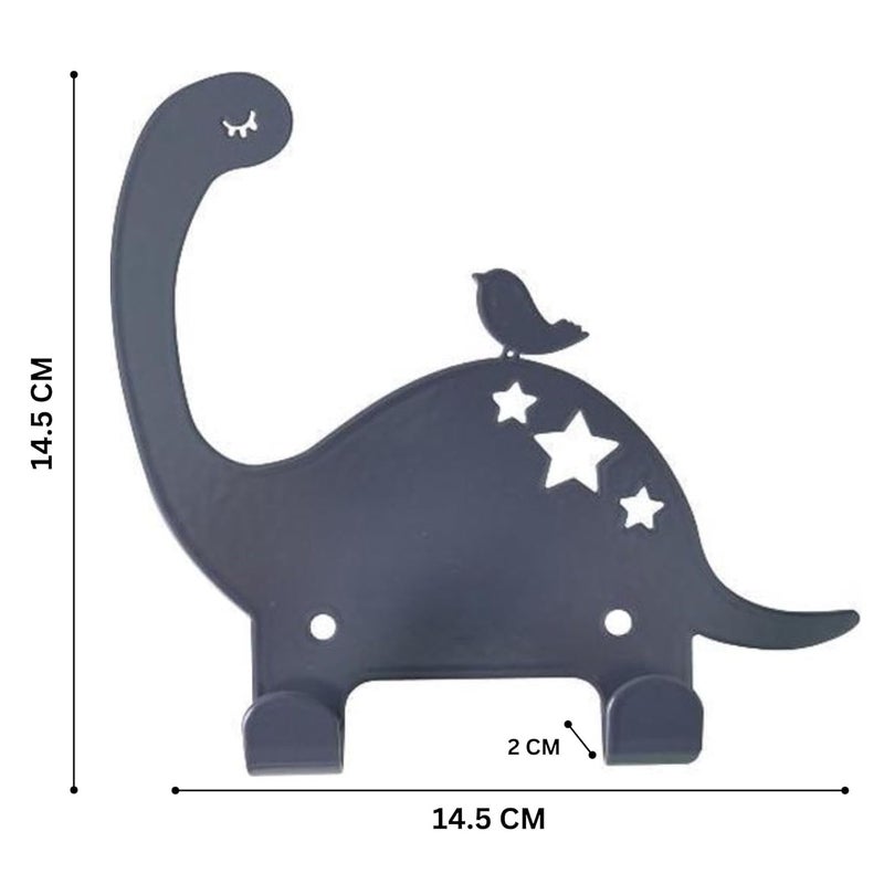 Litmus - For Colourful Homes Litmus Dinosaur WallMounted Hooks Pack of 4 ColourBlack ThemeBased Hooks Hanger for Toddlers Bedroom and Baby Nursery MultiPurpose Hanging Organizer for Coat Towels Cloths Keys - Image 3