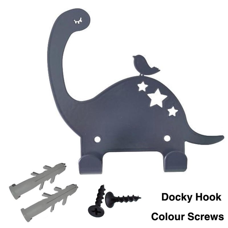 Litmus - For Colourful Homes Litmus Dinosaur WallMounted Hooks Pack of 4 ColourBlack ThemeBased Hooks Hanger for Toddlers Bedroom and Baby Nursery MultiPurpose Hanging Organizer for Coat Towels Cloths Keys - Image 4