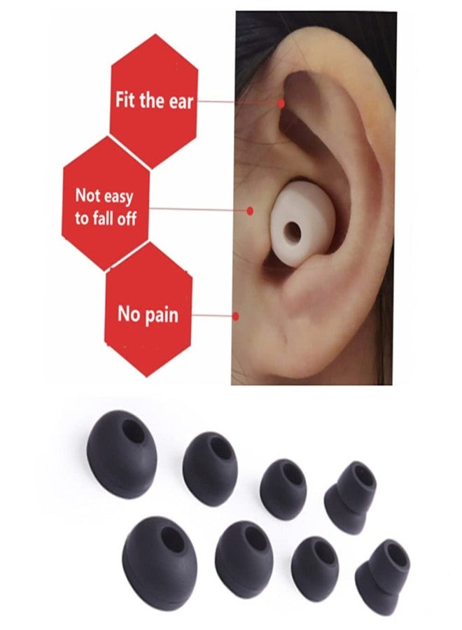 Saipomor Replacement Earbud Tips fit for Beats Powerbeats2 Wireless Stereo Headphones 4 Pairs Small Medium Large and Double Flange (Black) - Image 3