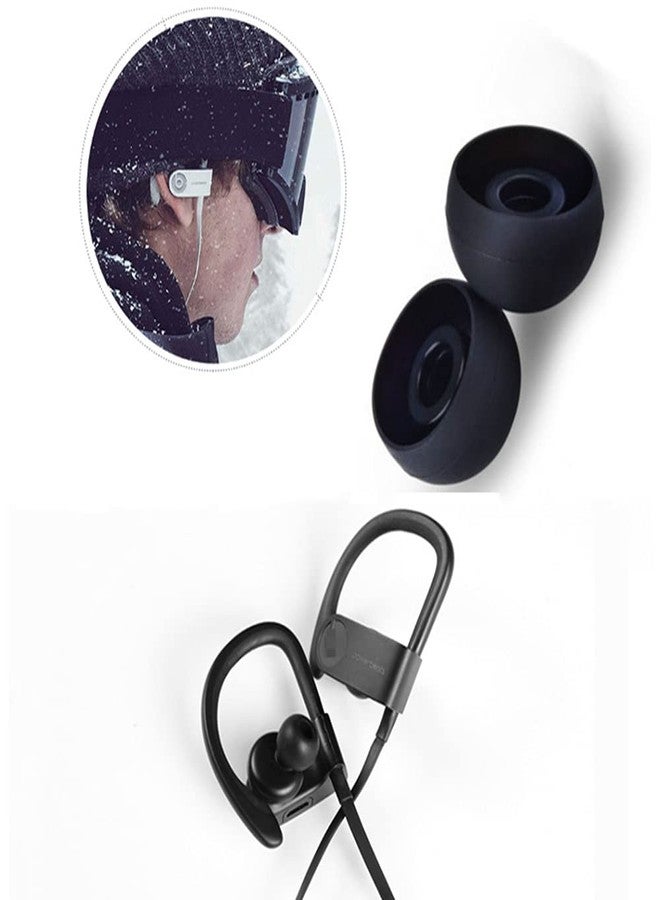 Saipomor Replacement Earbud Tips fit for Beats Powerbeats2 Wireless Stereo Headphones 4 Pairs Small Medium Large and Double Flange (Black) - Image 5