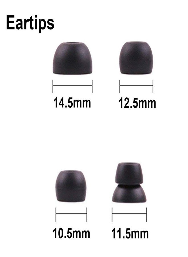 Saipomor Replacement Earbud Tips fit for Beats Powerbeats2 Wireless Stereo Headphones 4 Pairs Small Medium Large and Double Flange (Black) - Image 2