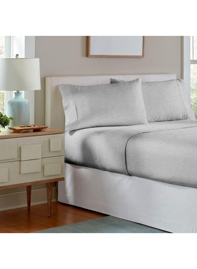Pointehaven Heavy Weight Flannel Cotton Sheet Set, Cal King, Heather Gray - Image 4