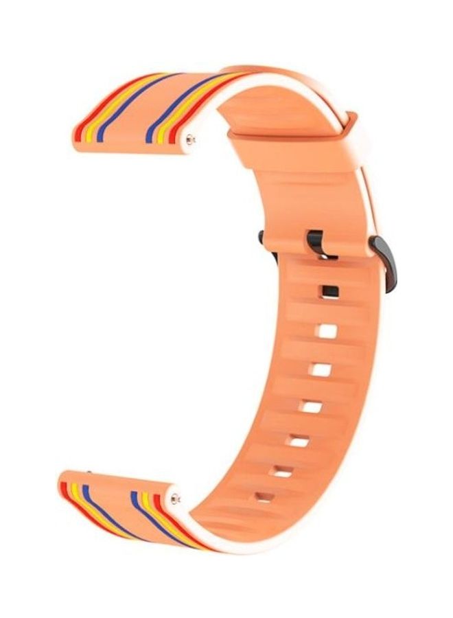 NIBEMINENT Striped Silicone Strap For Huawei Watch GT 2E/GT/GT2 Orange - Image 3