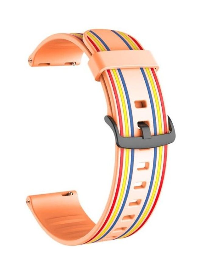 NIBEMINENT Striped Silicone Strap For Huawei Watch GT 2E/GT/GT2 Orange - Image 2