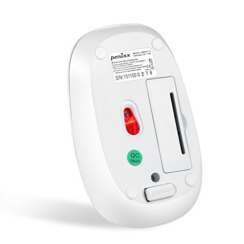 Perixx PERIDUO-712W Wireless Mini Keyboard and Mouse Set, White, US English Layout - Image 2